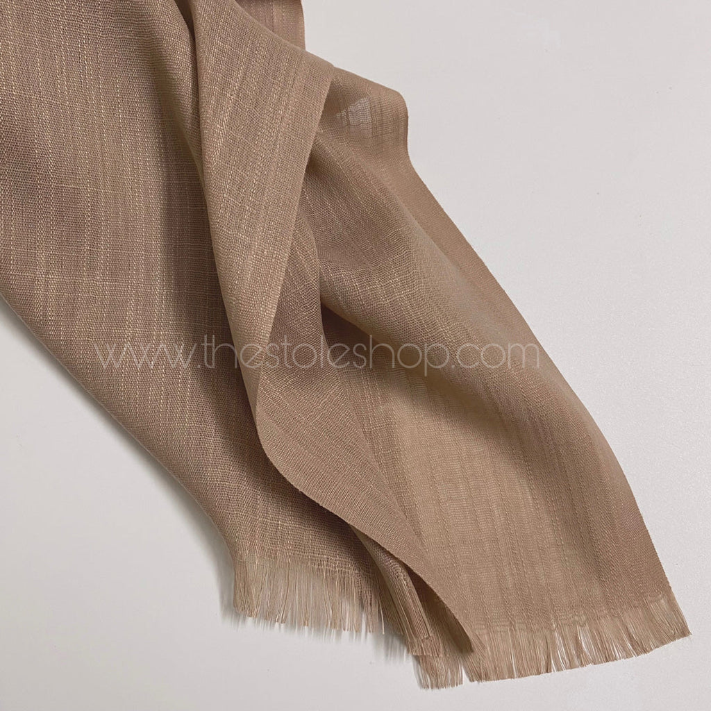 Premium Turkish – Slub Textured (Wider Width) – Rose Beige