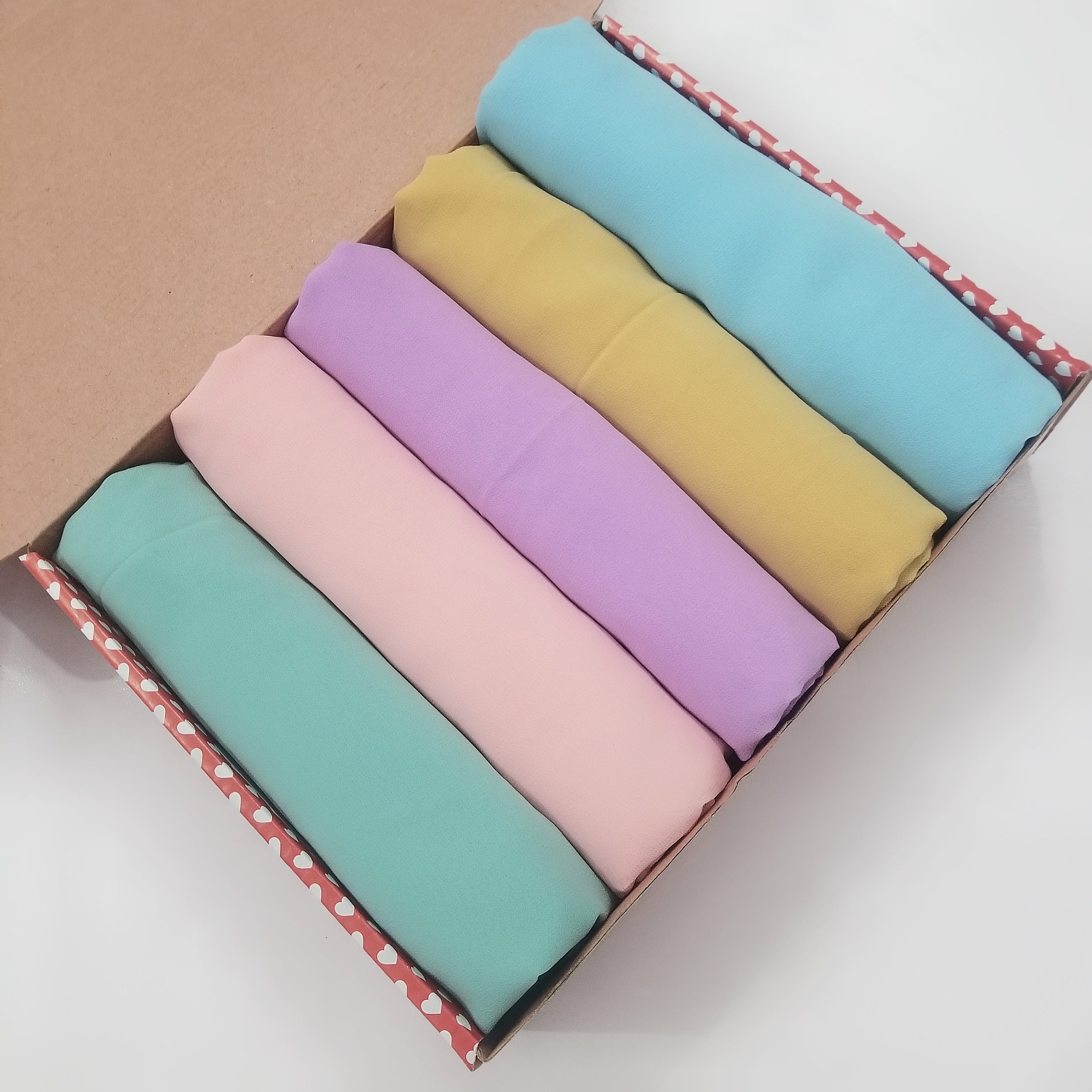 Georgette Hijab Box Of 5 in "Pastel Dreams"