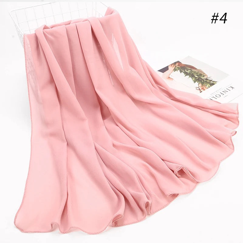 Muslim Chiffon Hijab Scarf Baby Pink Women Long Head