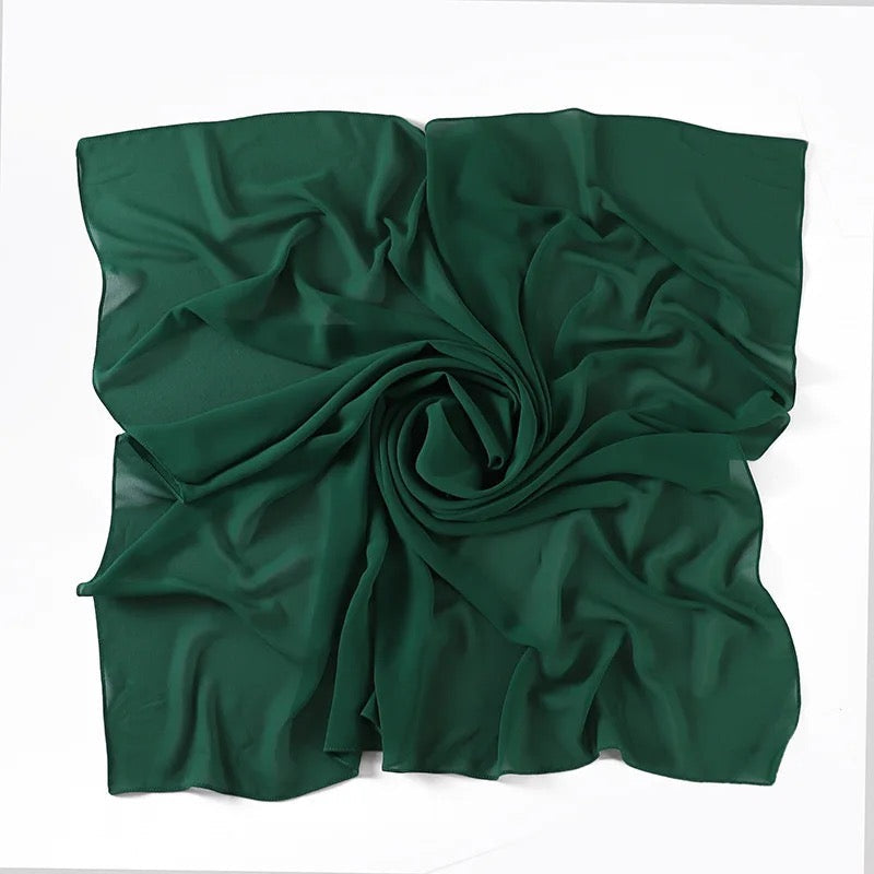 Women Shawls Elegant Chiffon Scarf Bottle Green