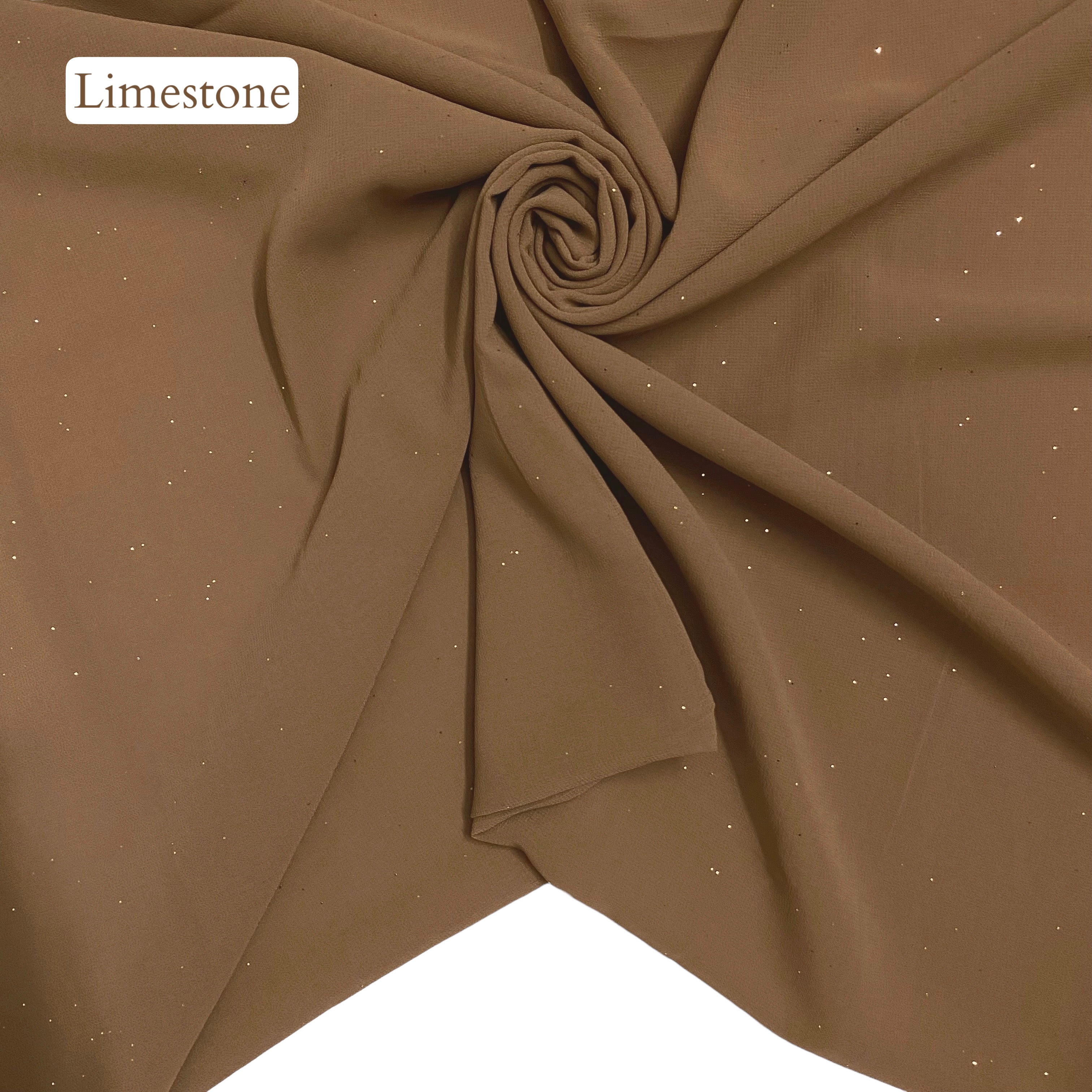 Glittered Georgette – Limestone