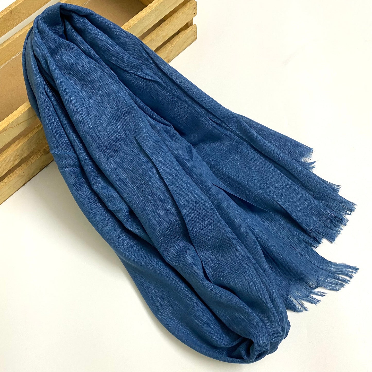 Premium Turkish – Slub Textured (Regular Width) – Deep French Blue