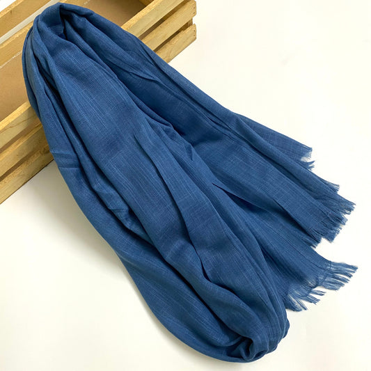 Premium Turkish – Slub Textured (Regular Width) – Deep French Blue