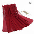 Shadow Luxe Pure Red Color Chiffon Scarf