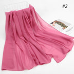 Muslim Woman Hijab Plain Long Scarf Bubble Pink