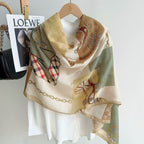 Her-new Printed Scarf Beige-S5