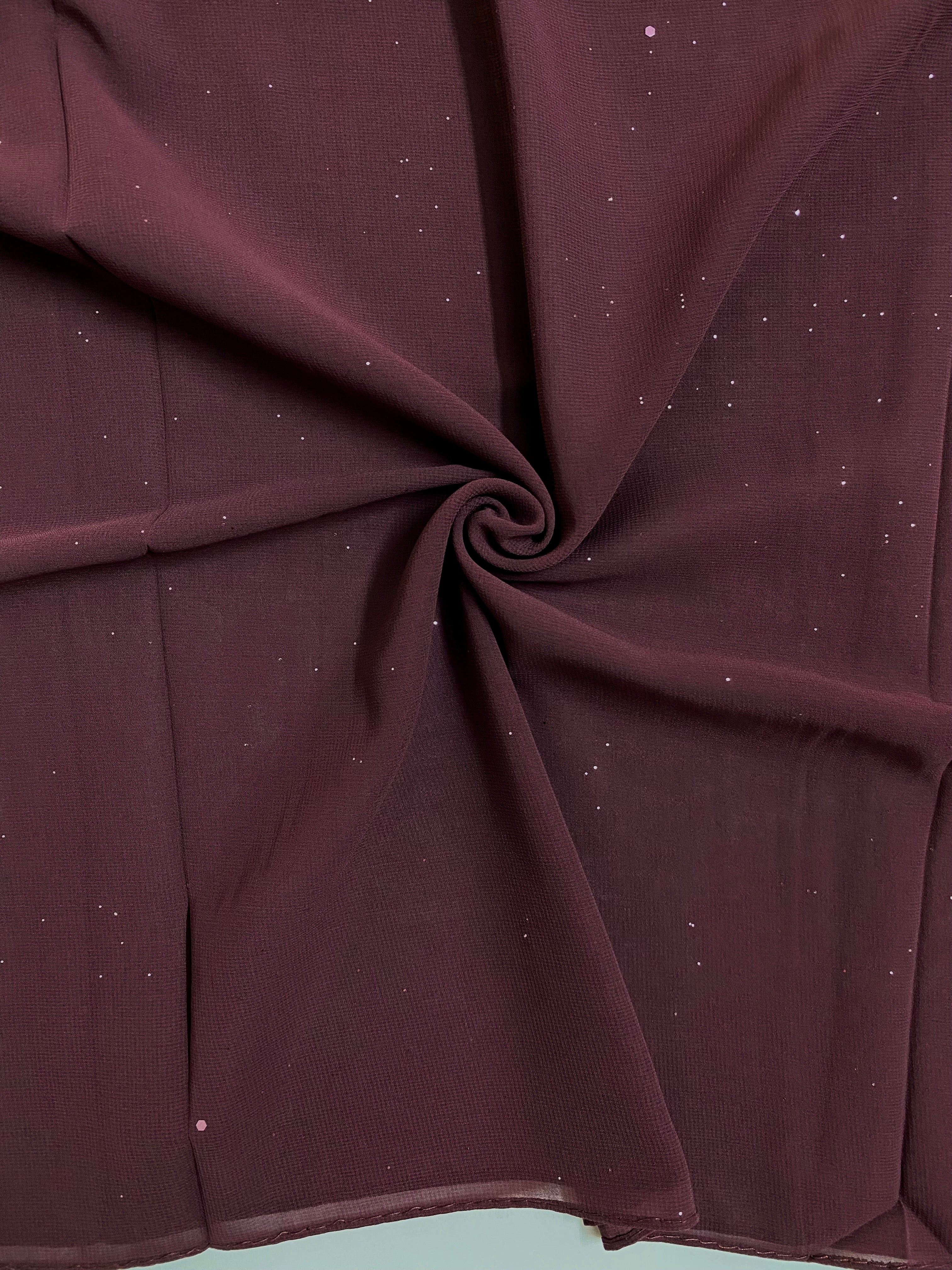 Glittered Georgette – Deep Mauve