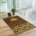 Velvet Foam Quilted Orthopedic Embossed Padded Jai Namaz | Prayer Mat | Janamaz FPM-25