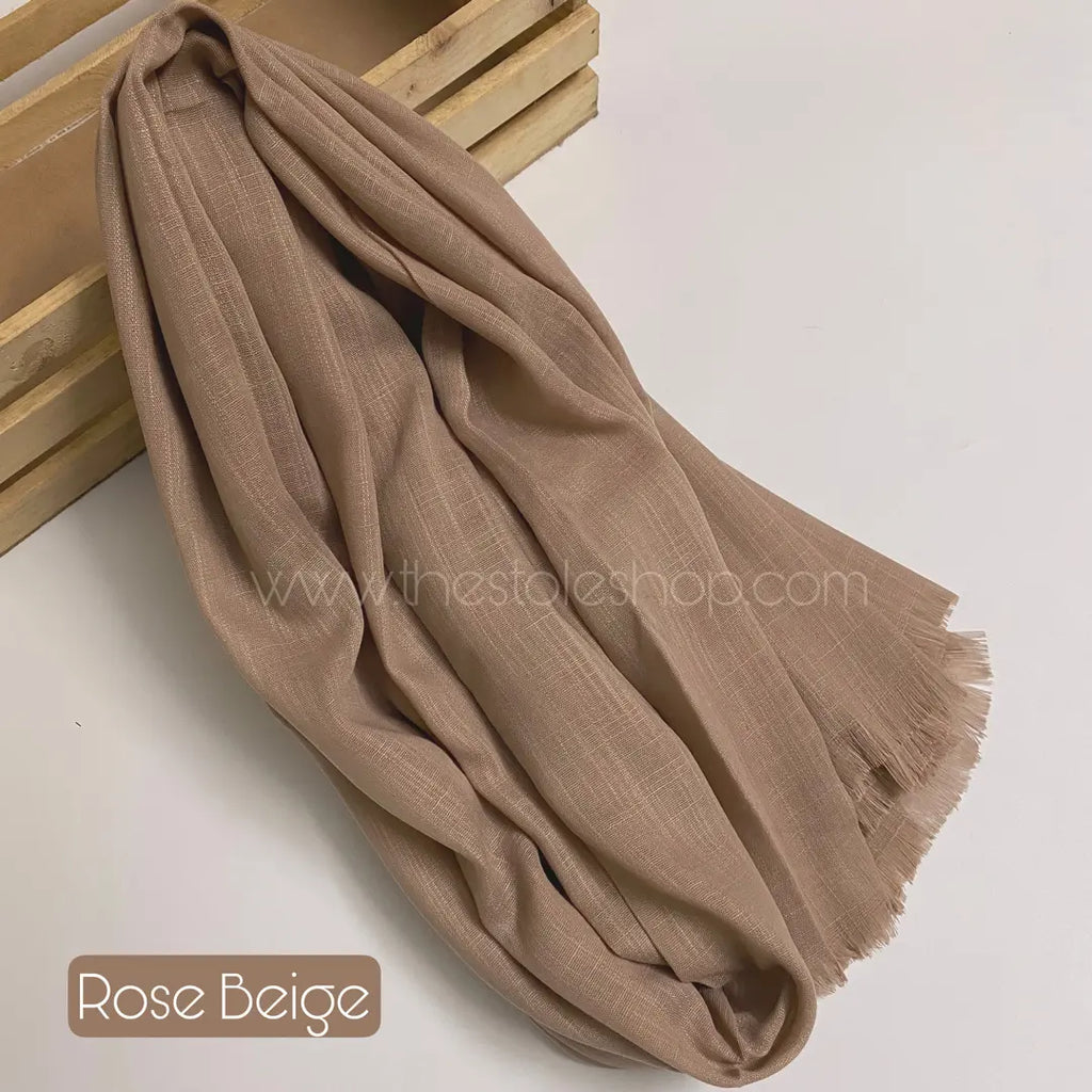 Premium Turkish – Slub Textured (Wider Width) – Rose Beige