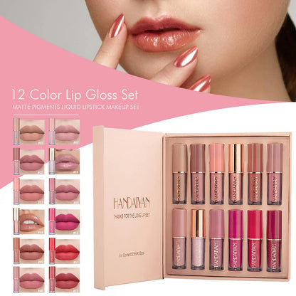 Handaiyan 12-Piece Lip Gloss & Matte Lipstick Set