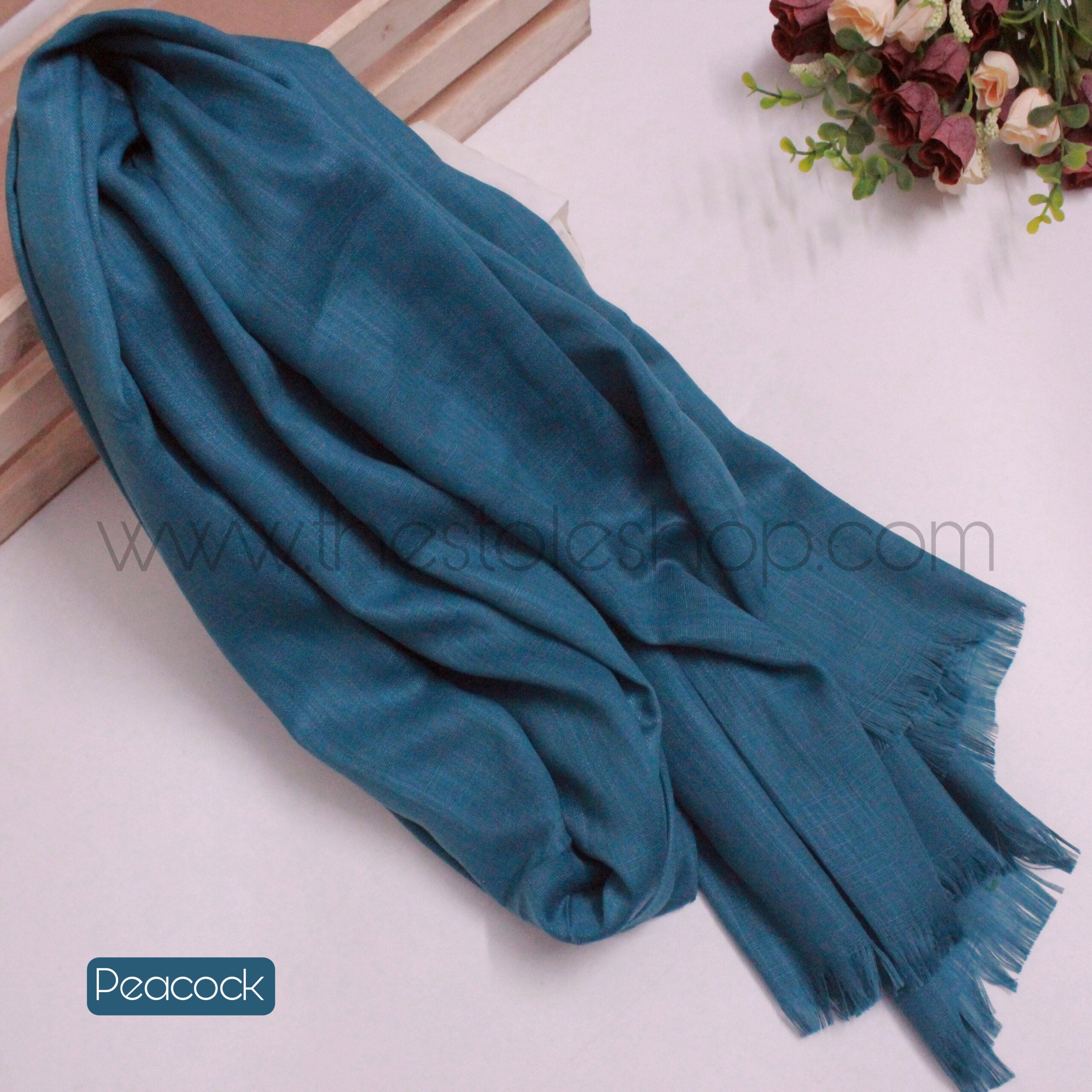 Premium Turkish – Slub Textured (Wider Width) – Peacock