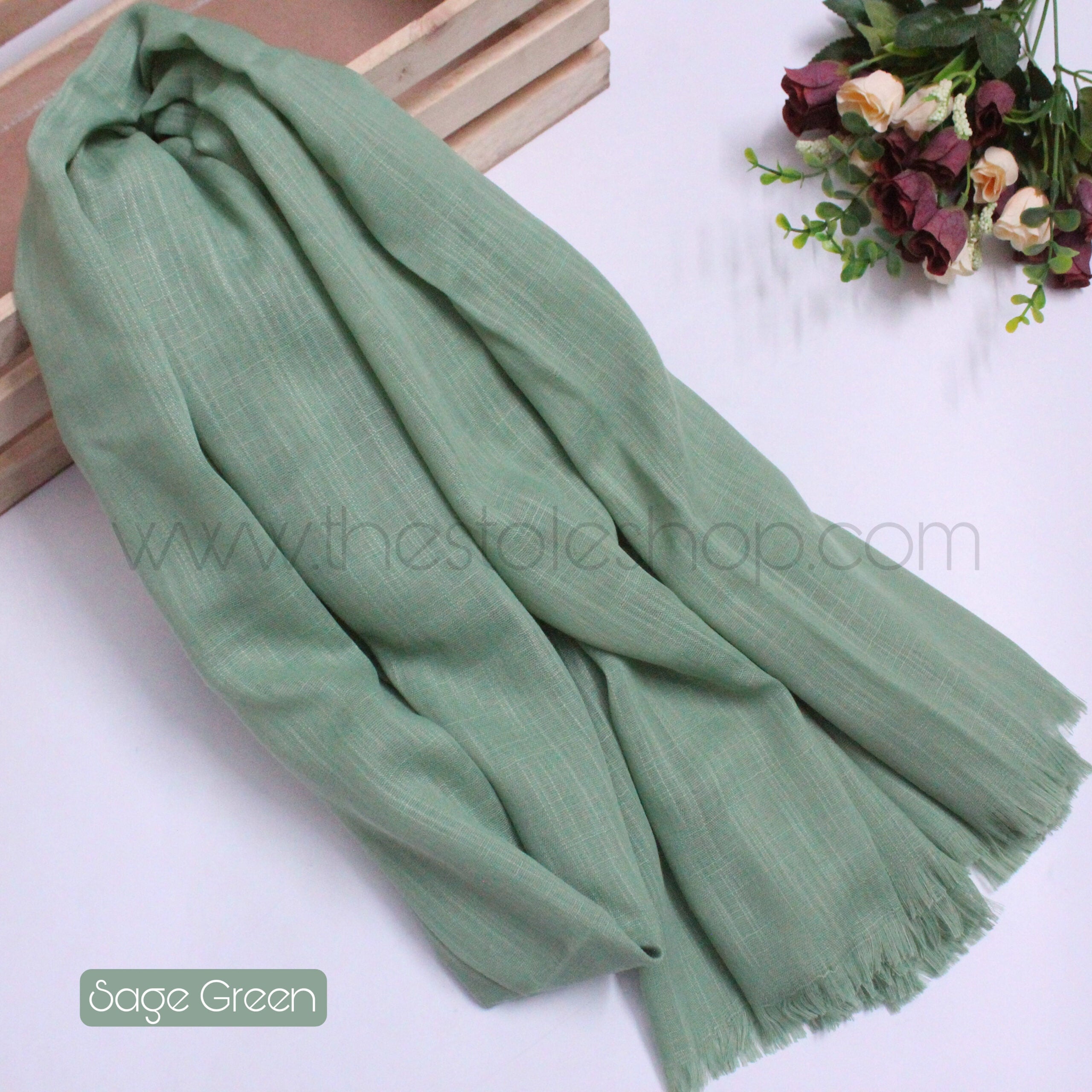 Premium Turkish – Slub Textured (Wider Width) – Sage Green