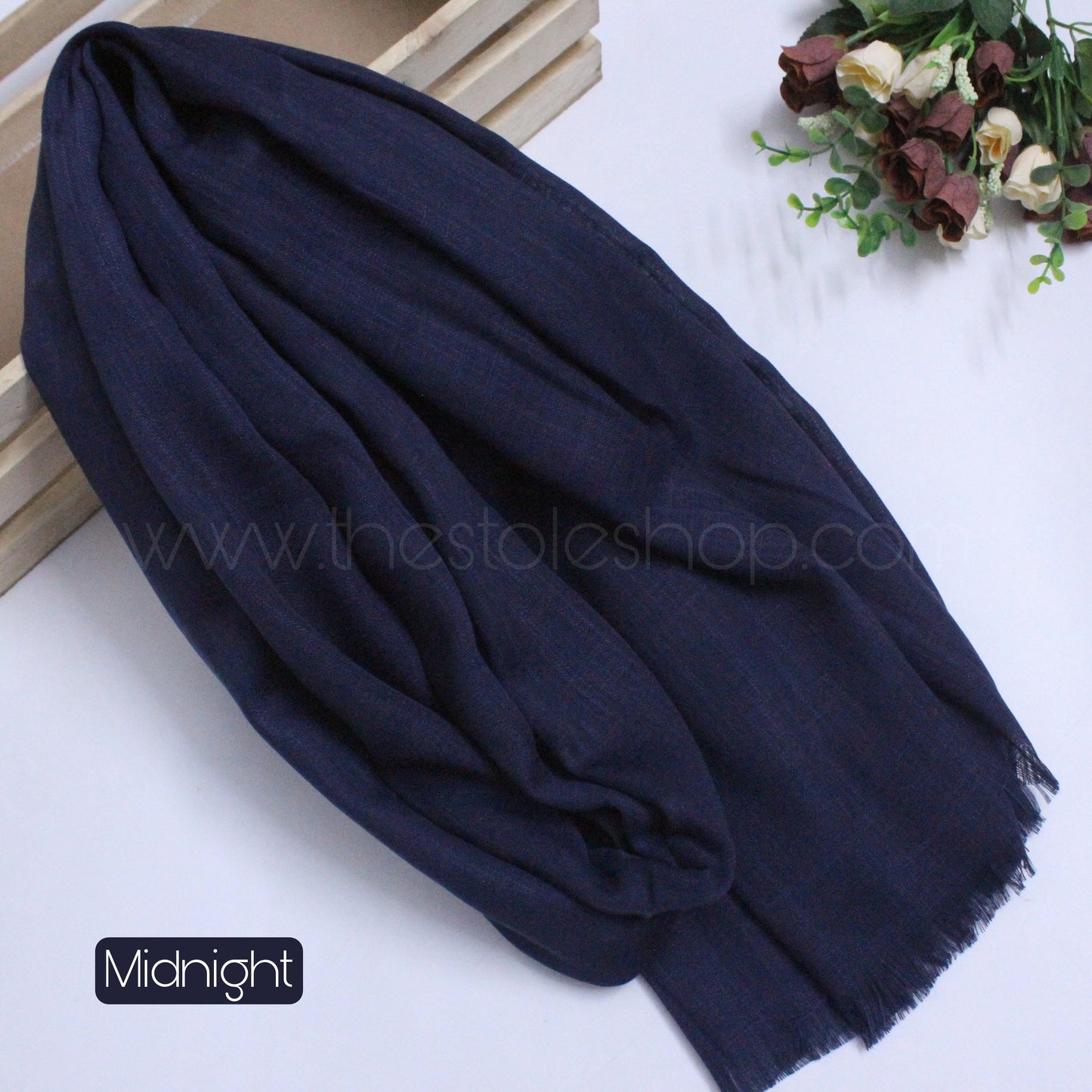 Premium Turkish – Slub Textured (Regular Width) – Midnight