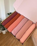 Georgette Hijab Box Of 6 In "Peach Quartz"