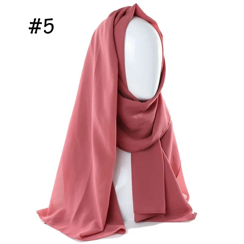 Elegant Dusky Rose Chiffon Hijab