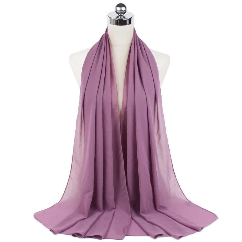 Elegant Plum Purple Chiffon Drape