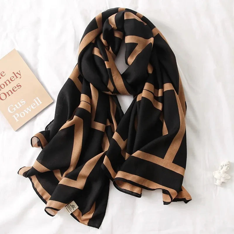 Graphical Viscose Scarf
