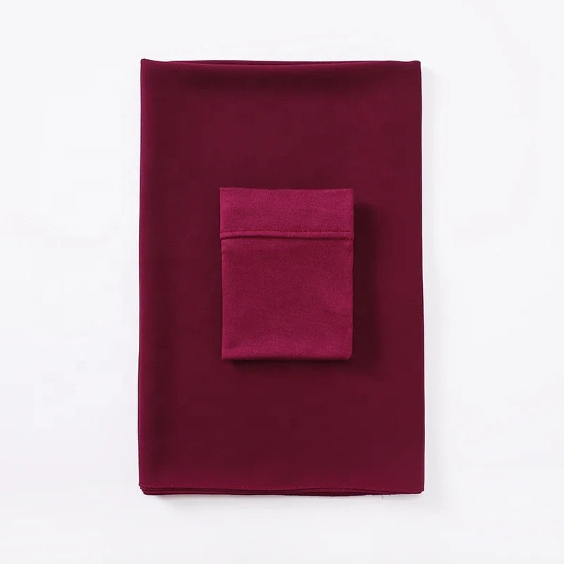 Georgette Hijab + Cap Matching Set - Maroon