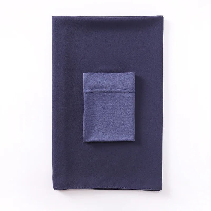 Georgette Hijab + Cap Matching Set - Dark Denim